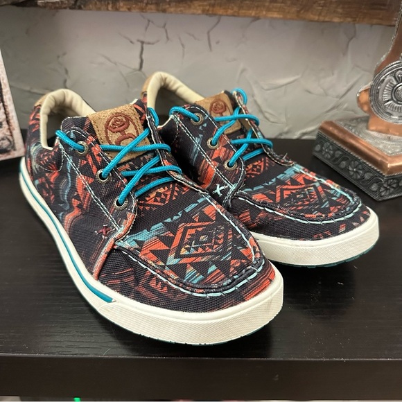 Twisted X Women's Hooey Loper, Moc Toe, Midnight Aztec Driving Sneaker Shoe S: 7 - Picture 2 of 9